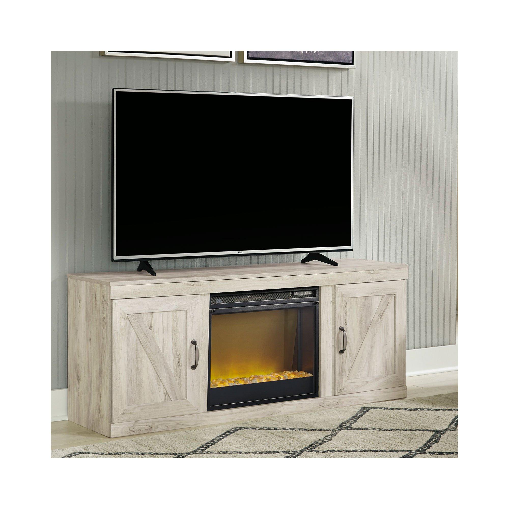 Rent to Own Ashley 60" Bellaby Large TV Stand with Glass & Stone